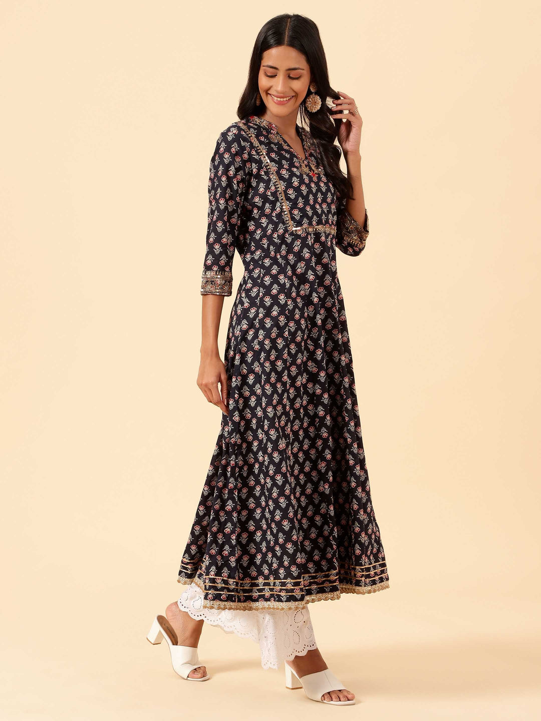 Floral Printed Cotton Kurta