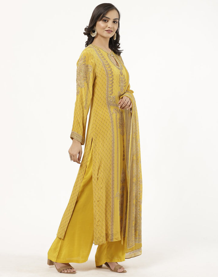 MBZ Meena Bazaar-Grey Digital Printed Crepe Salwaar Kameez Stitched Suit