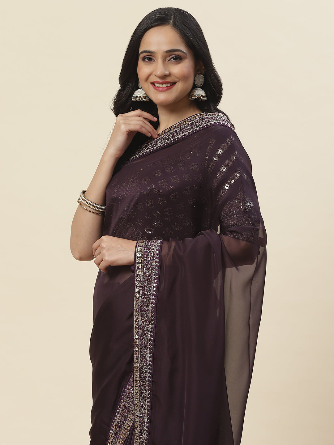 Embroidered Organza Saree