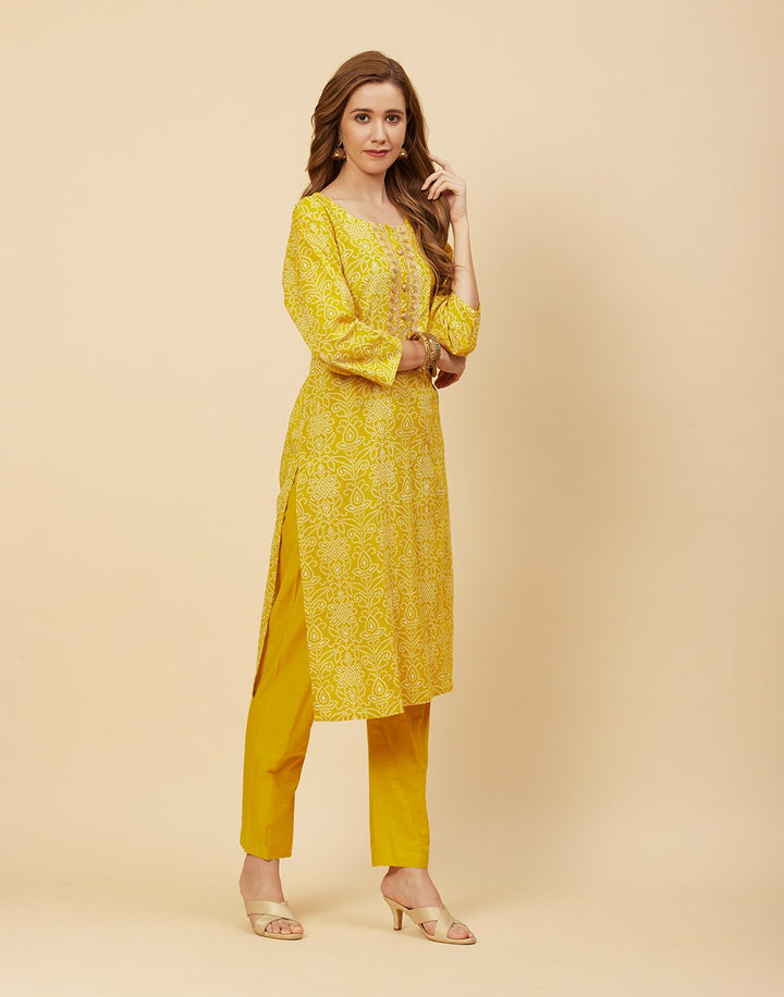 Printed Cotton Kurti With Pant