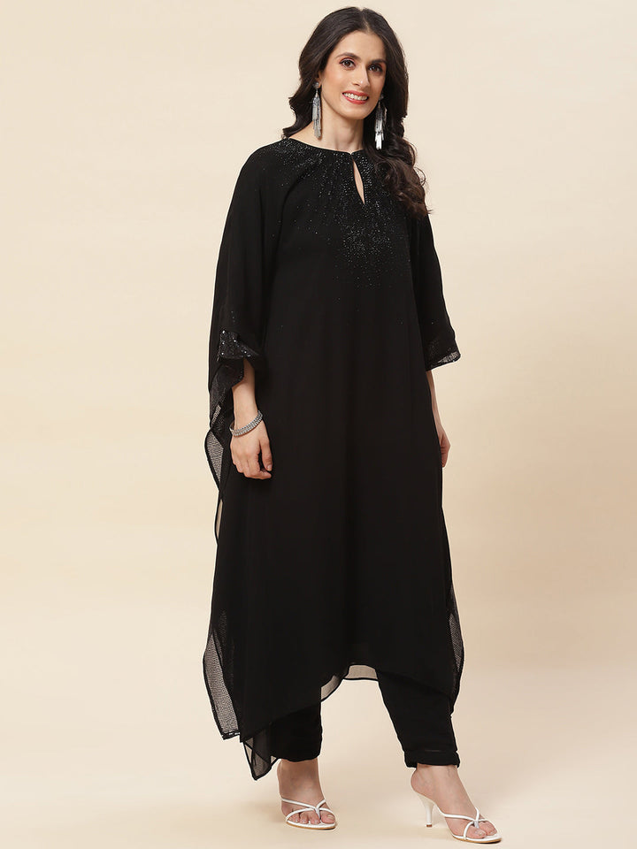 Yoke Embroidered Georgette Kaftan Kurta
