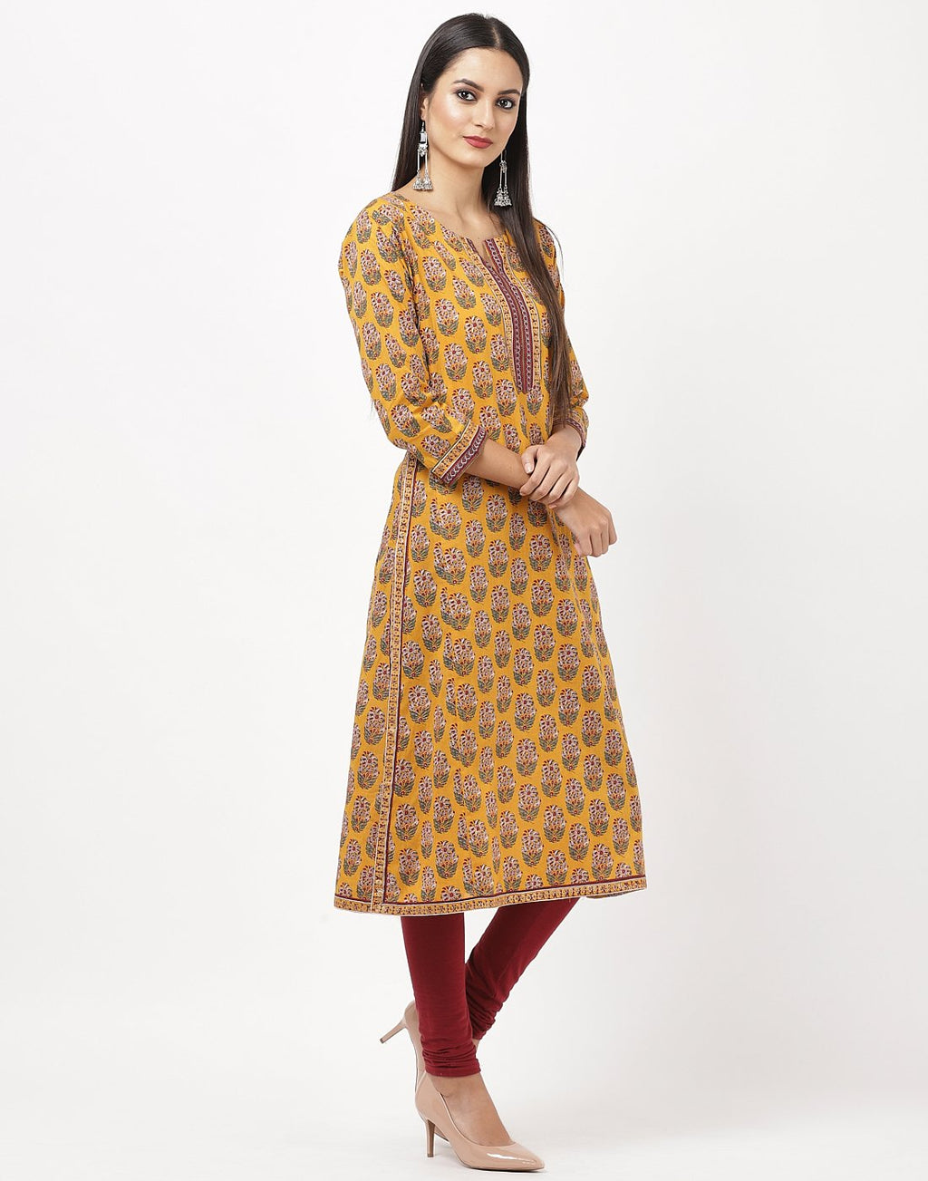 Mustard Cotton Kurti