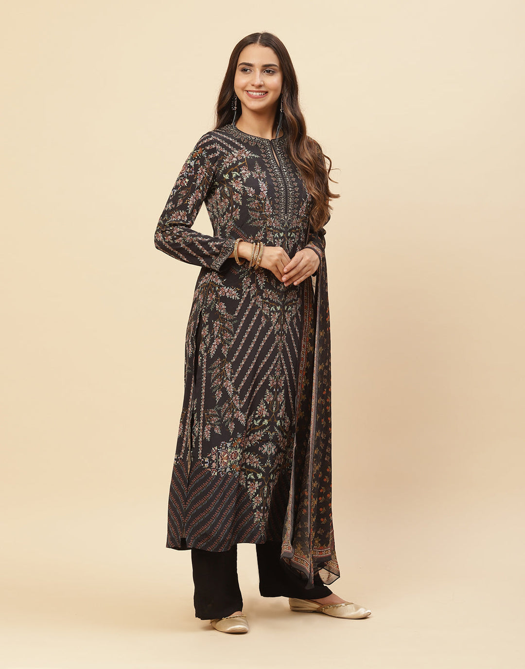Digital Printed Crepe Salwar Kameez Stitched Suit With Georgette Dupatta
