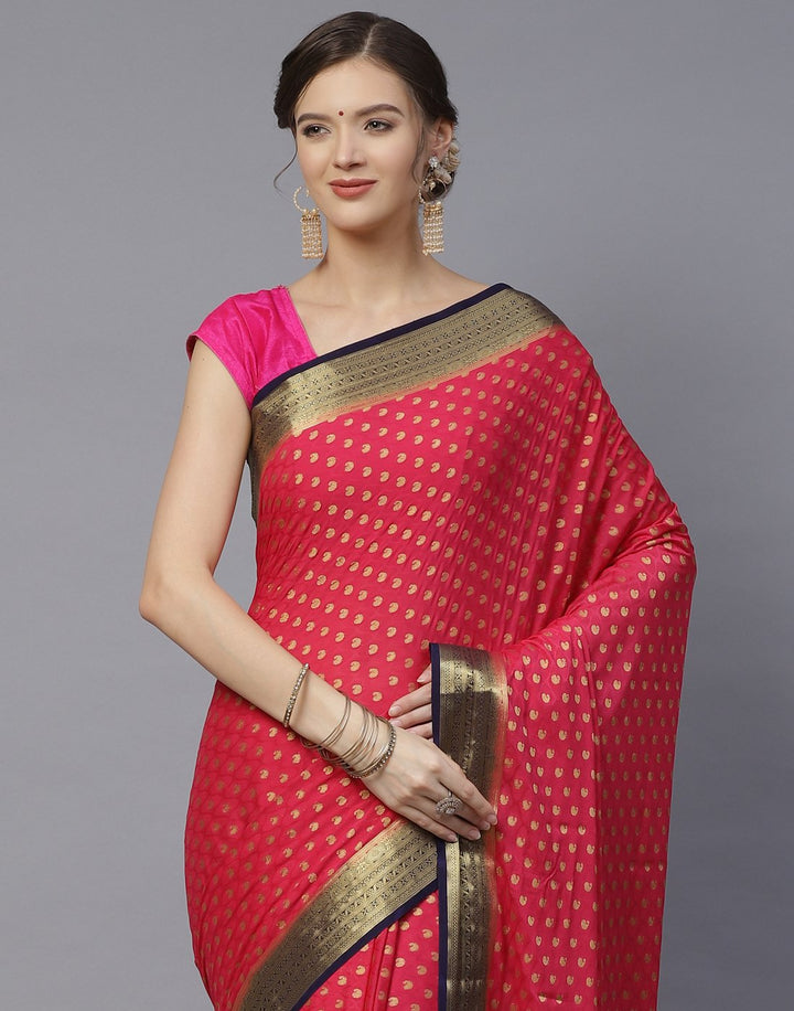 Art Crepe Saree with Zari Border