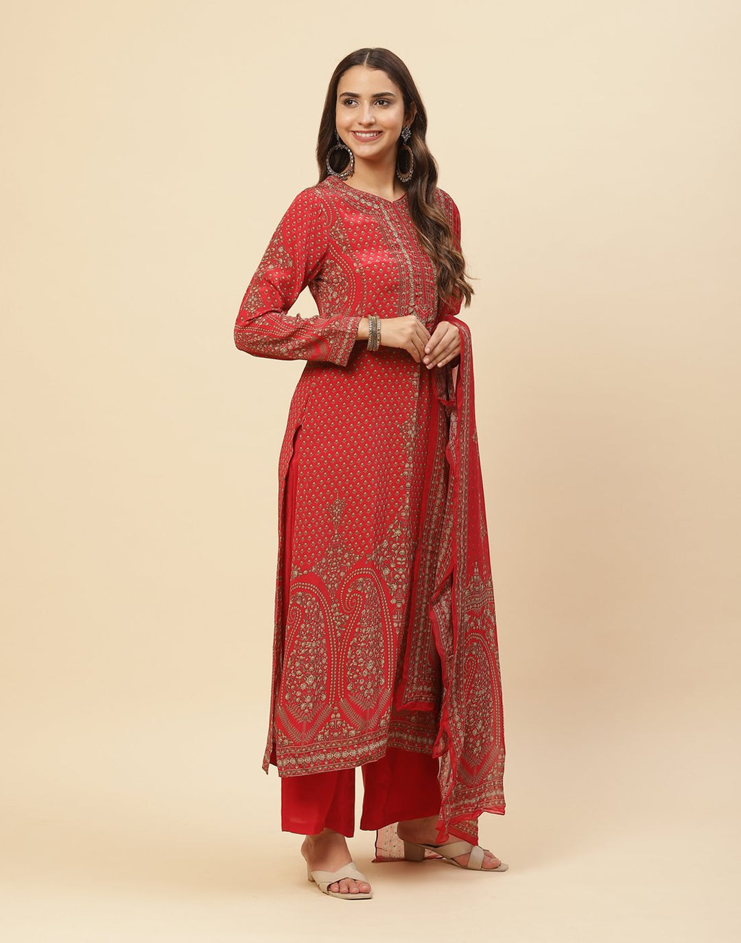 Digital Printed Crepe Salwar Kameez Stitched Suit With Georgette Dupatta