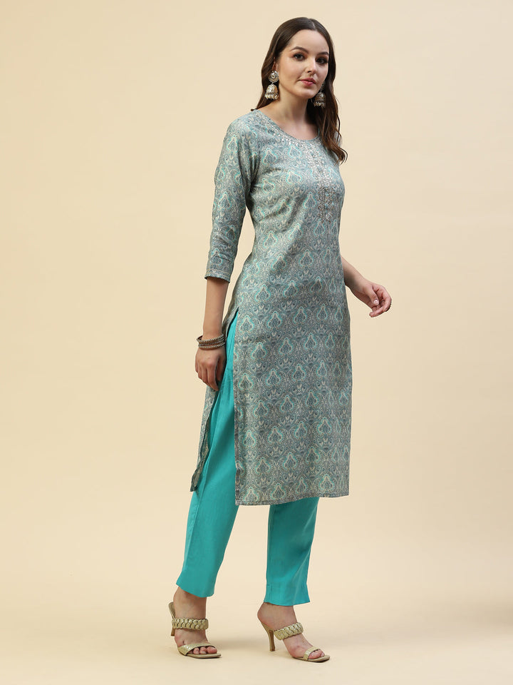 Gota Embroidered Muslin Kurta With Pants
