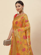 Floral Zari Jaal Cotton Woven Saree