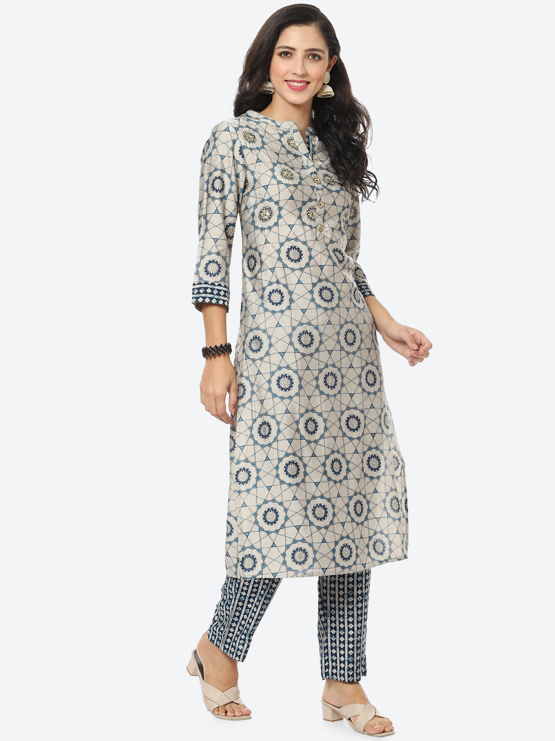 Printed Muslin Kurti With Pant