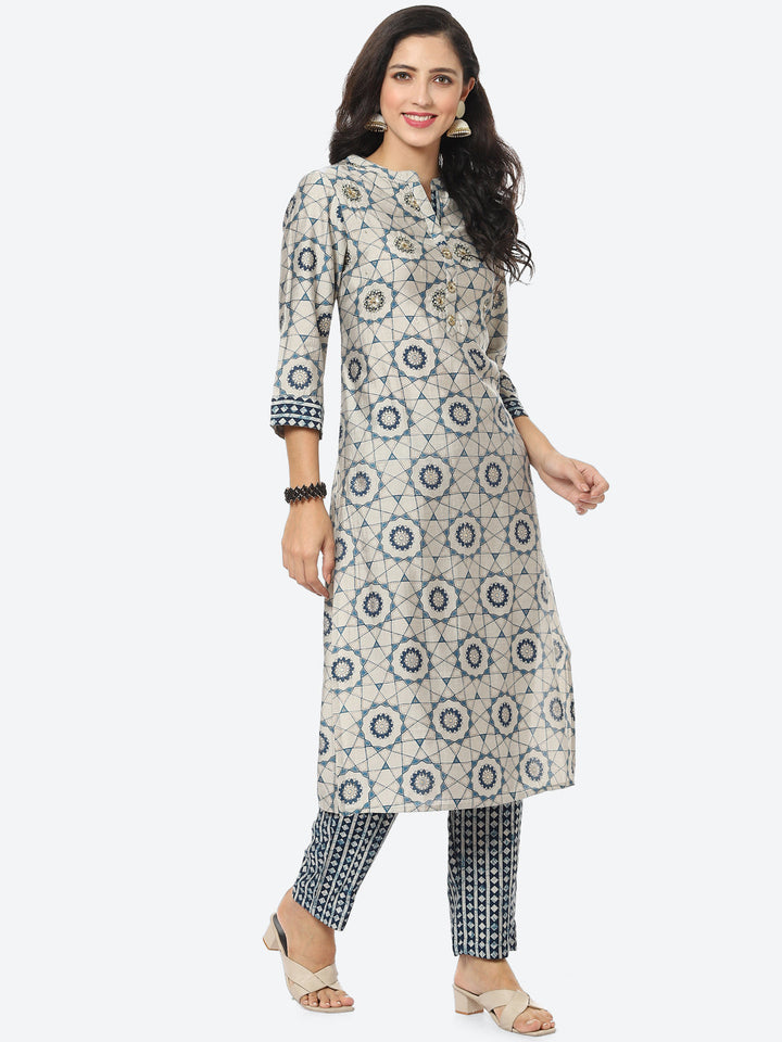 Printed Muslin Kurti With Pant