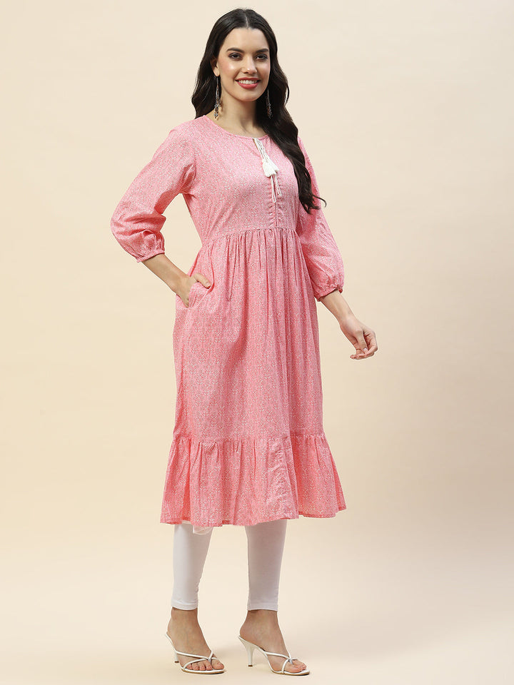 Solid Cotton Anarkali Kurta