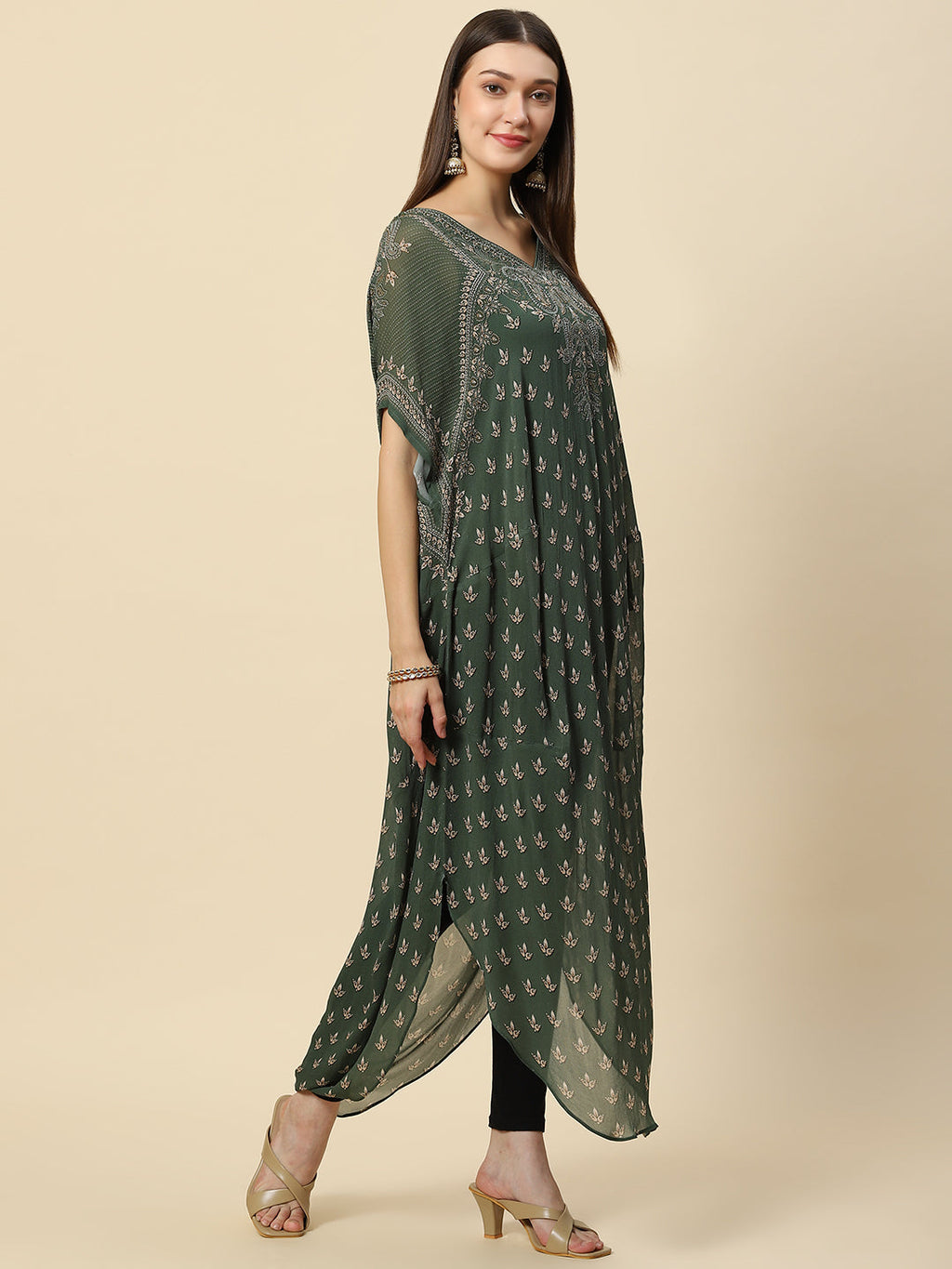 Digital Printed Georgette Kaftan Kurta
