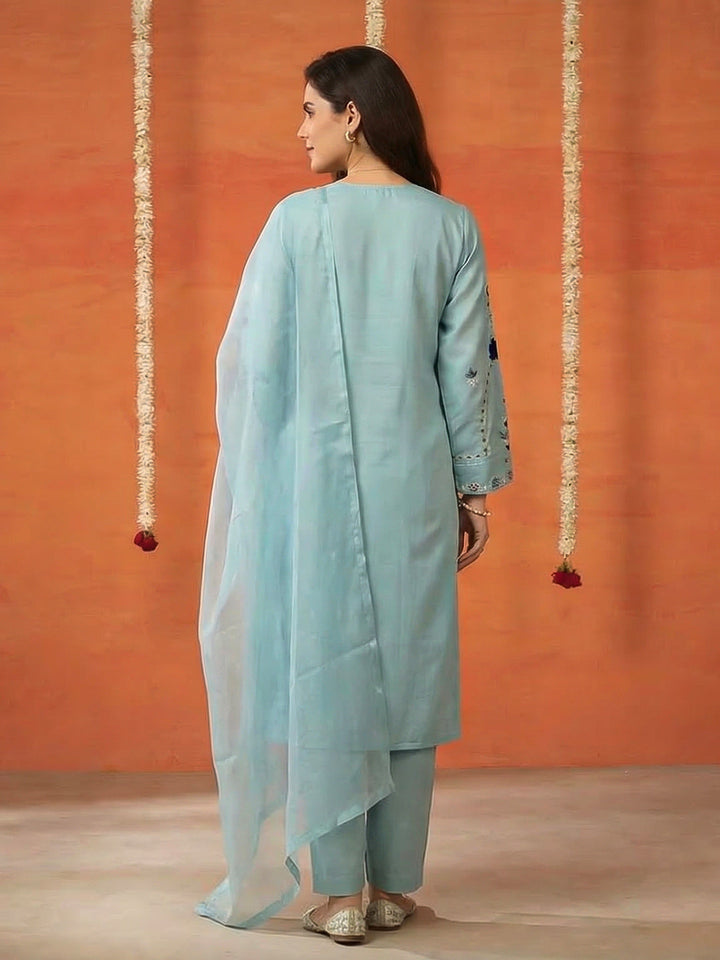 Printed Cotton Blend Kurta With Pant &amp; Dupatta