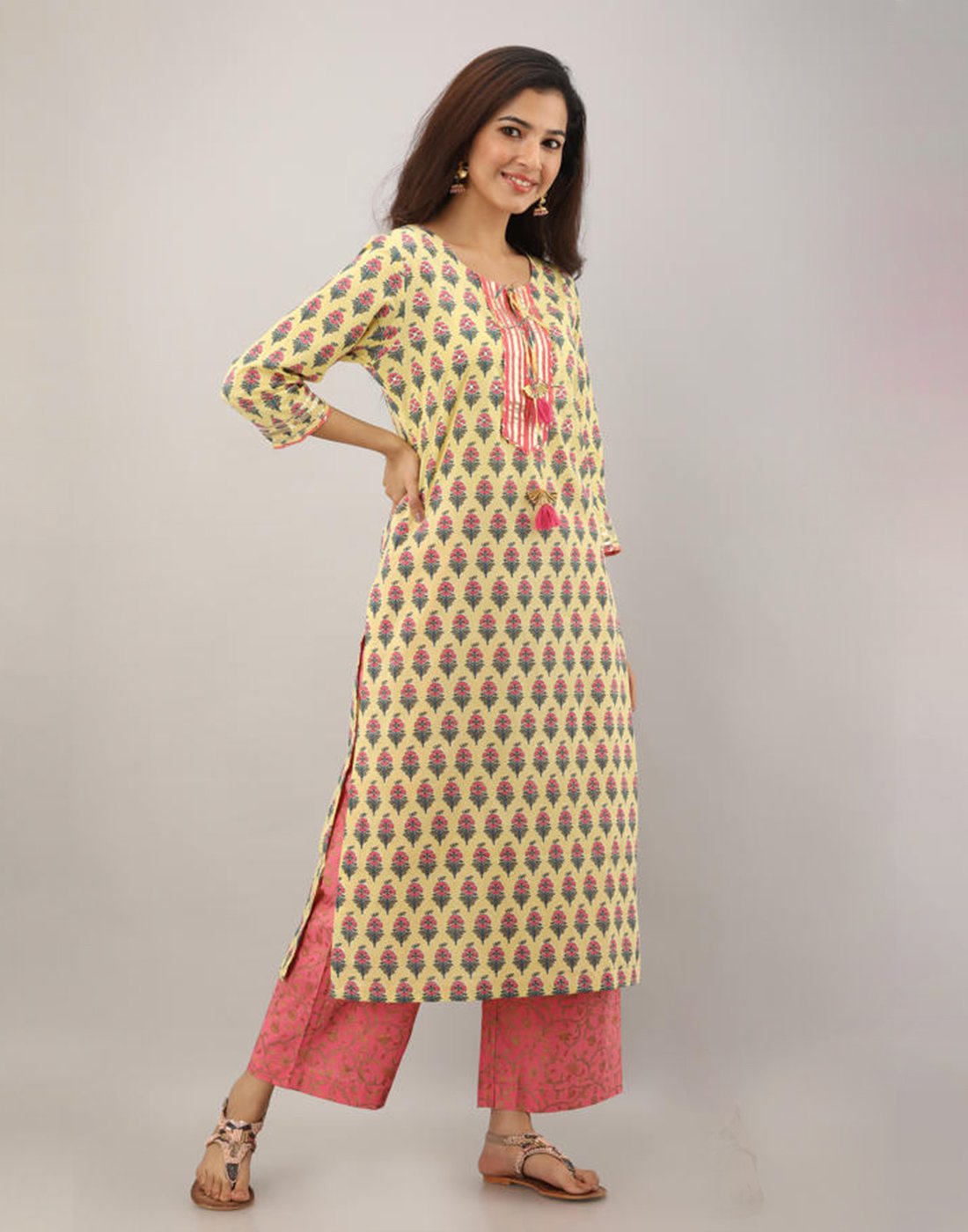 Printed Cotton Kurti with Pant
