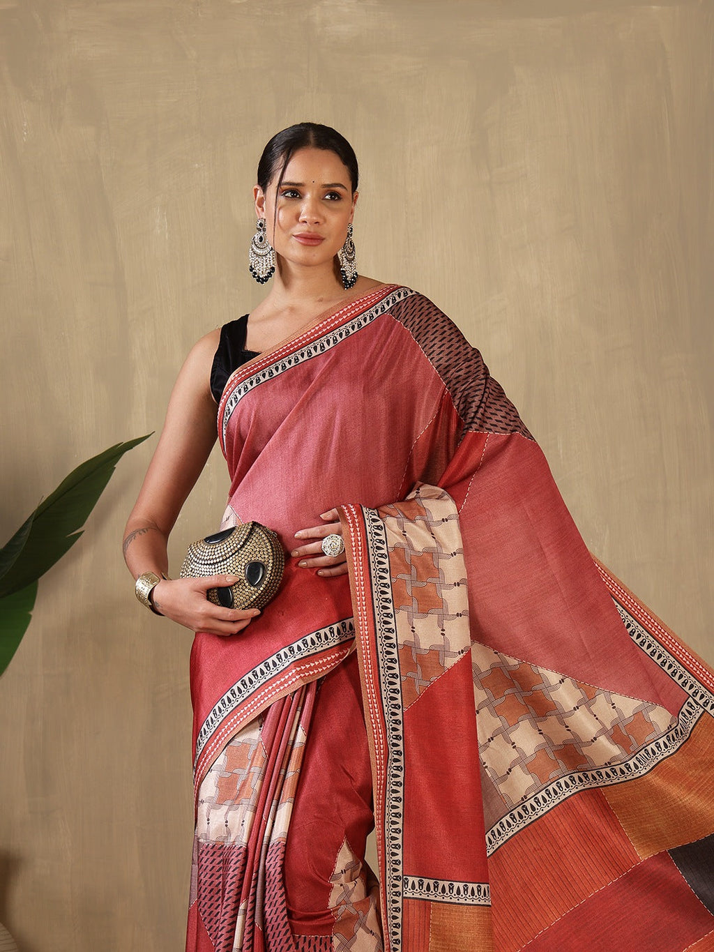 Printed Tussar Saree
