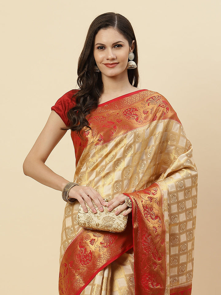 Zari Jaal Art Handloom Woven Saree