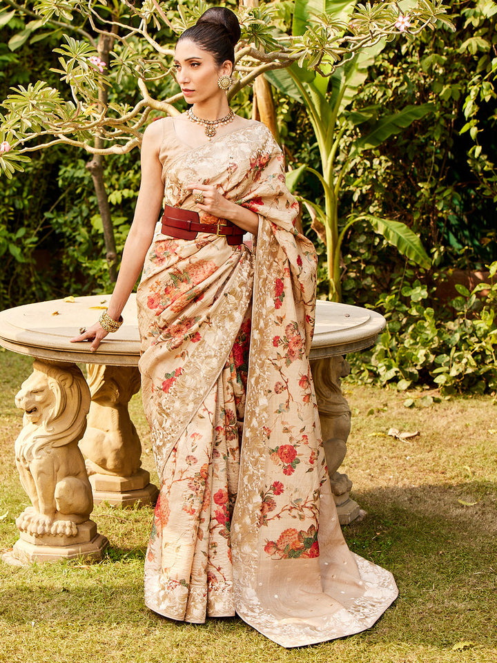 Embroidery Desi Tasar Saree