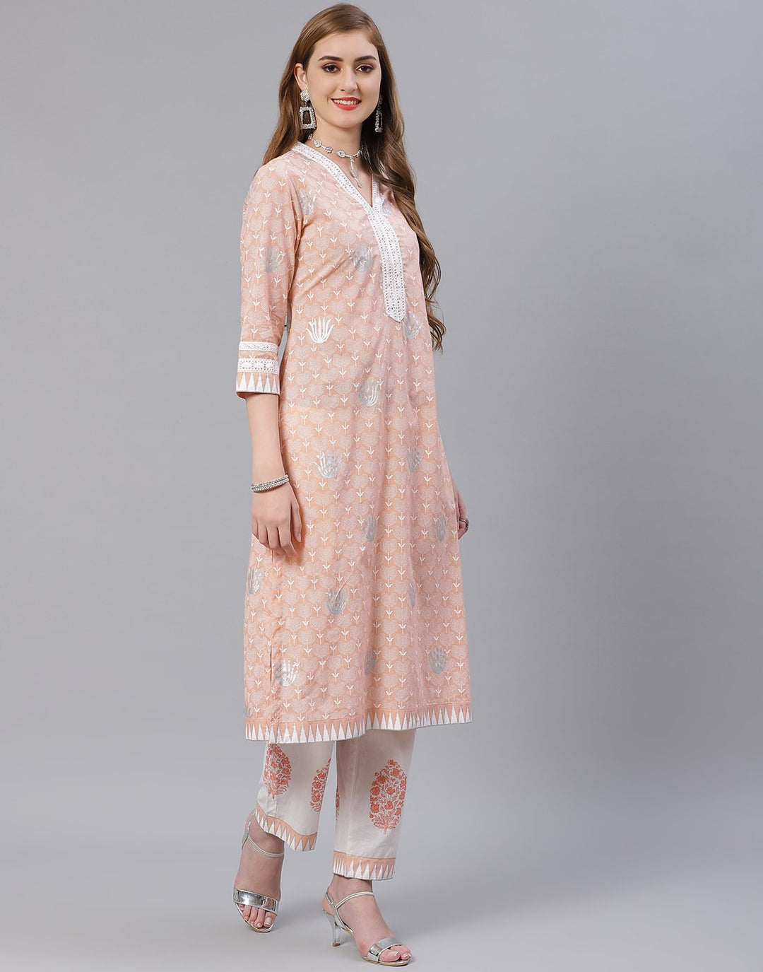 Printed Cotton Kurti Pant Set