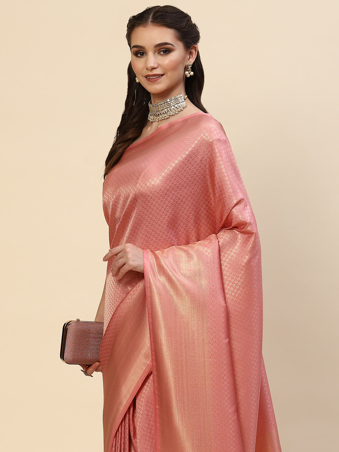 Brocade Zari Jaal Handloom Woven Saree