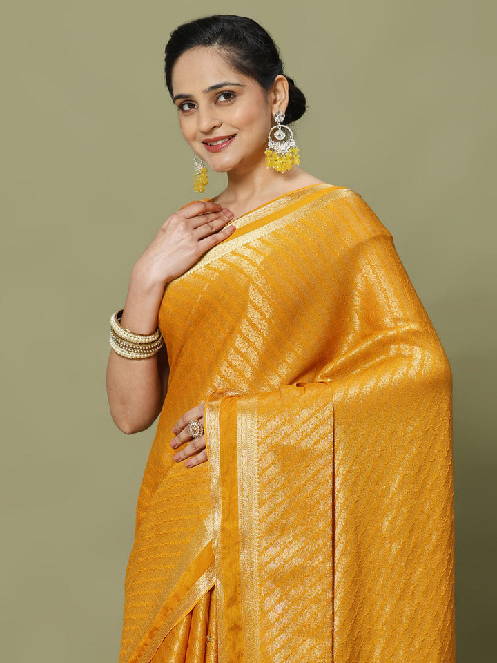 Zari Jaal Woven Crepe Saree