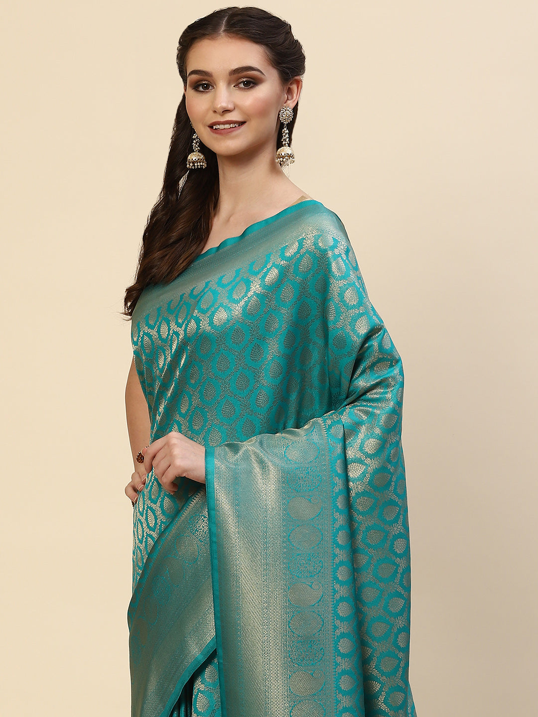 Brocade Zari Jaal Handloom Woven Saree