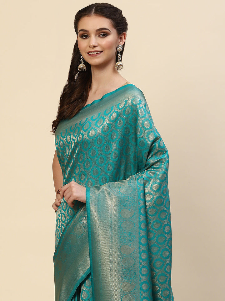 Brocade Zari Jaal Handloom Woven Saree
