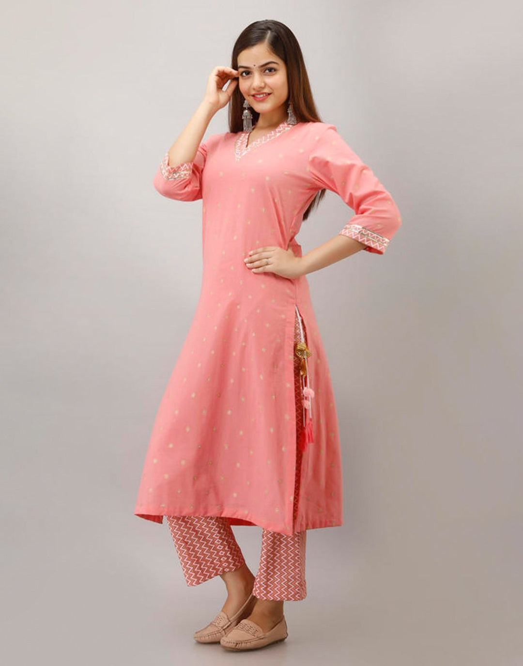 Printed Cotton Kurti With Pant