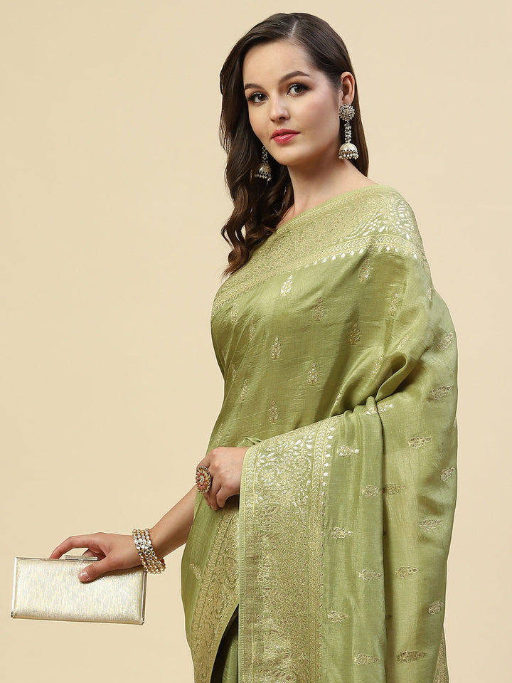 Zari Jaal Handloom Woven Saree