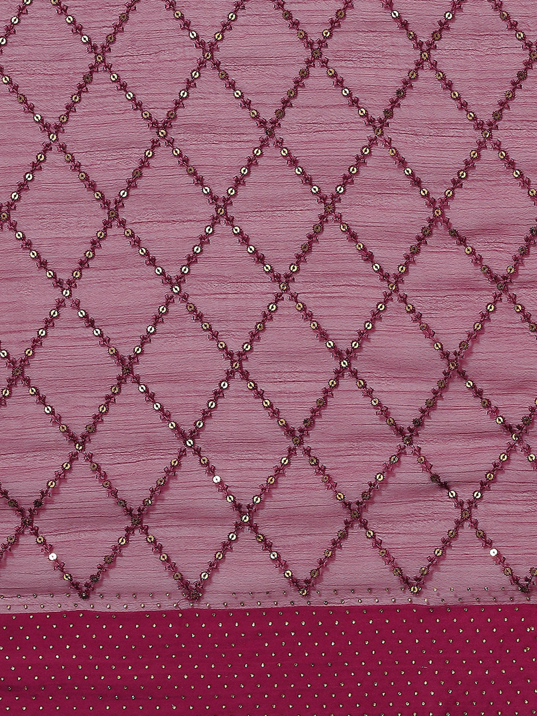 Sequence Art Handloom Chiffon Embroidered Saree