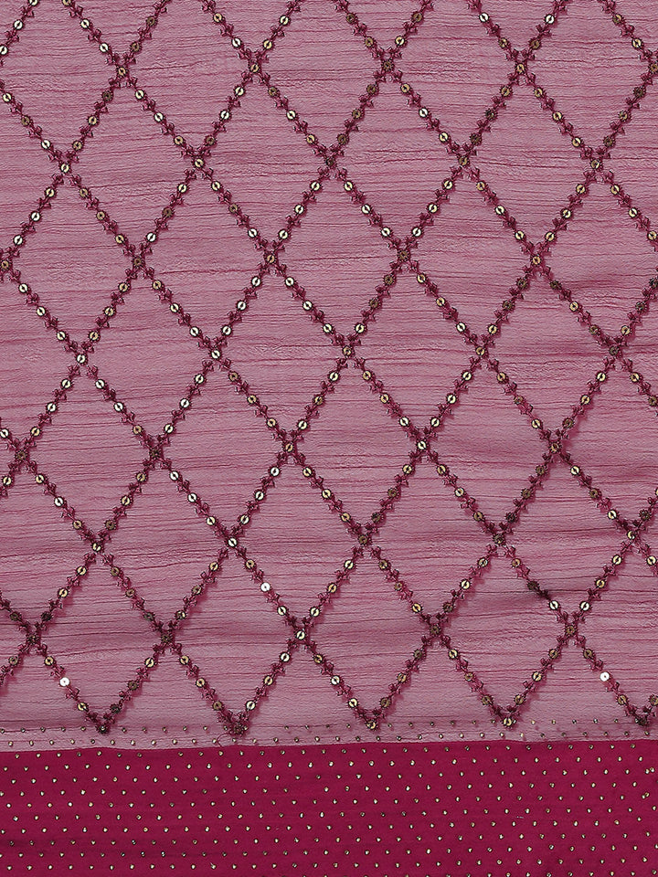 Sequence Art Handloom Chiffon Embroidered Saree