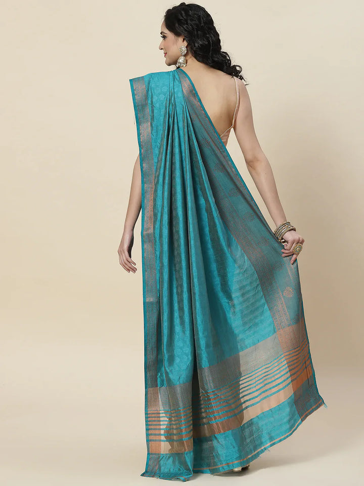 Plain Zari Border Handloom Woven Saree