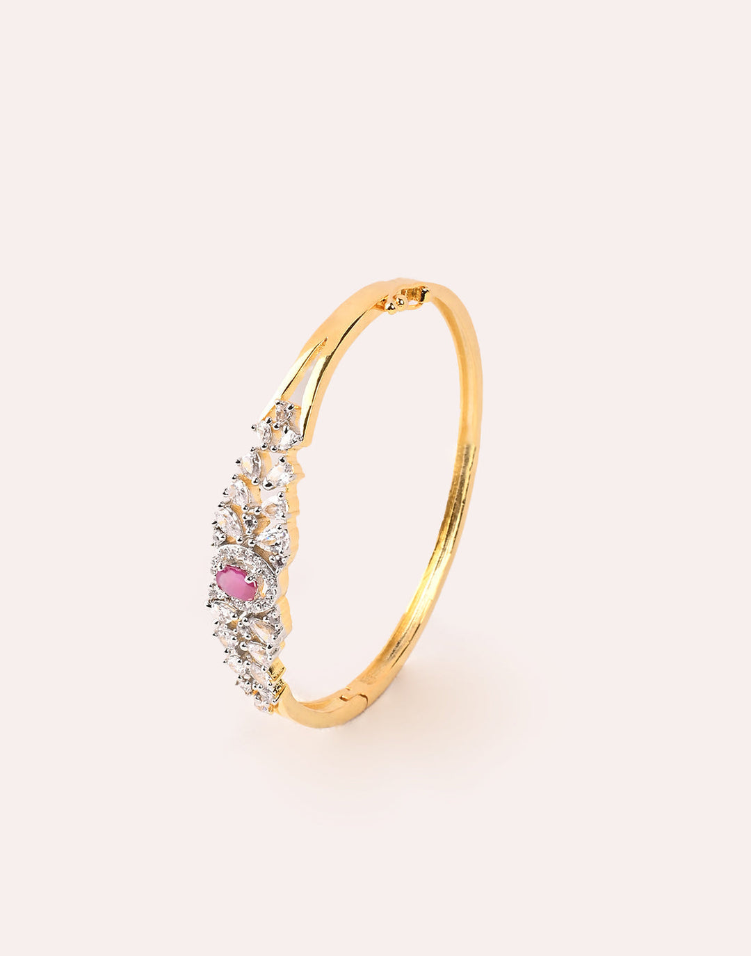 Gold Plated Bracelet Embellished With Diamond Stone