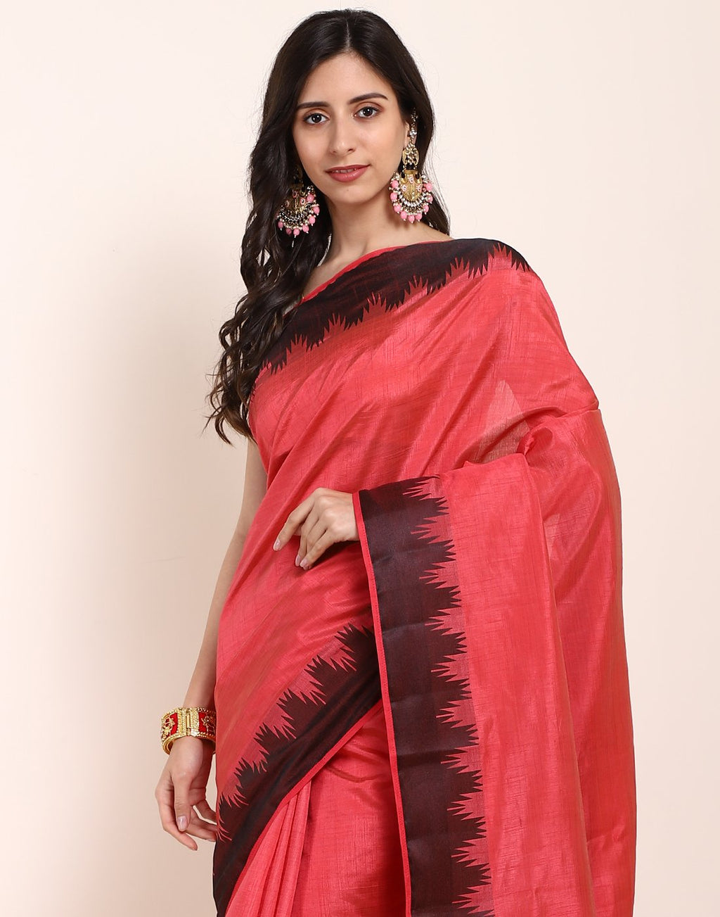 MBZ Meena Bazaar-Mustard Art Handloom Saree