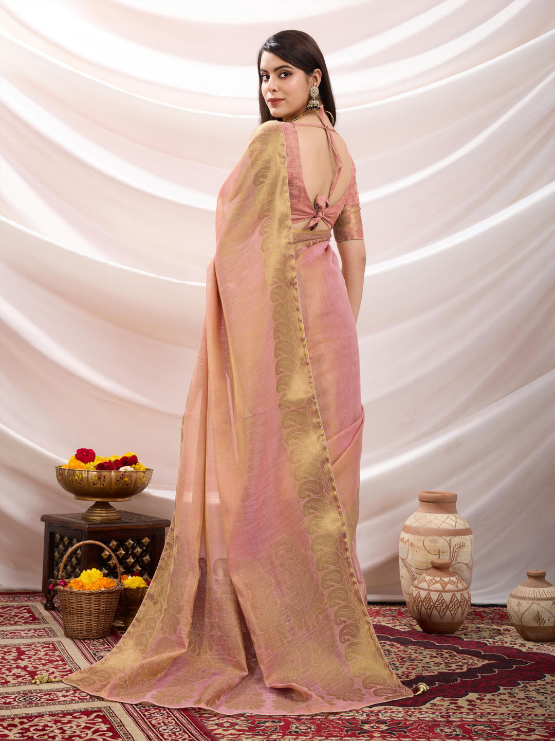 Gota Art Silk Woven Saree