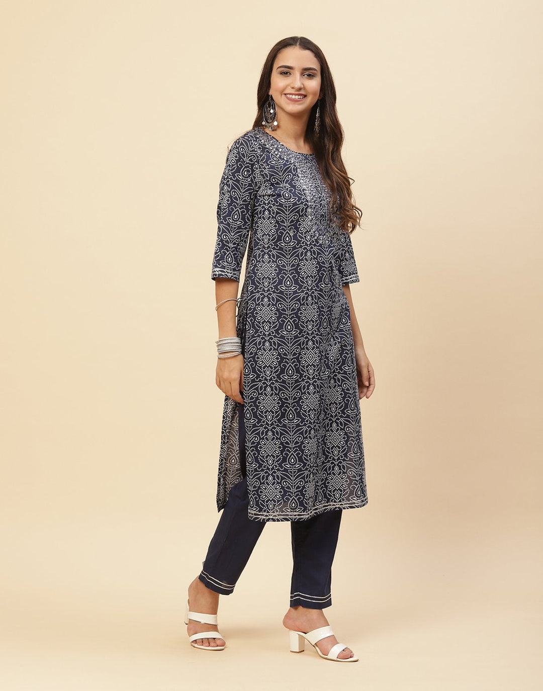 Embroidered Cotton Kurti With Pant