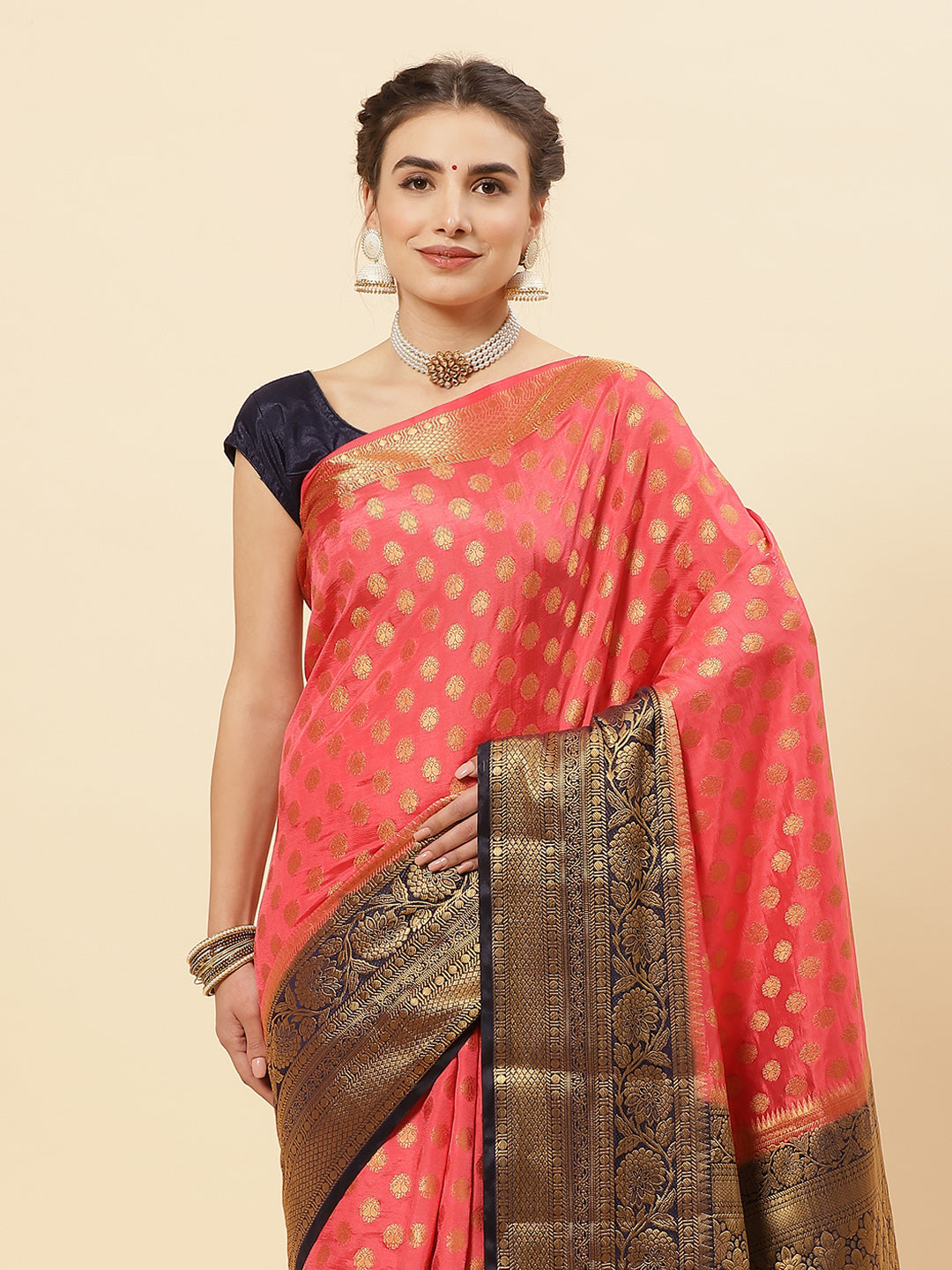 Art Handloom Saree with Zari Border Booti