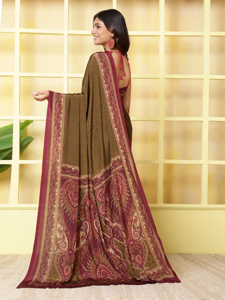 Digital Printed Crepe Saree