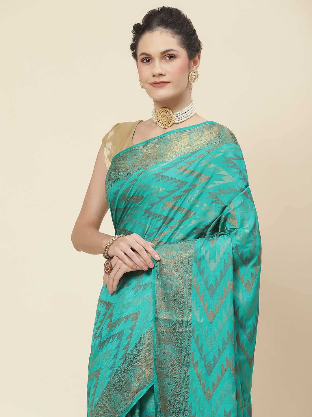 Leheriya Pattern Woven Handloom Saree