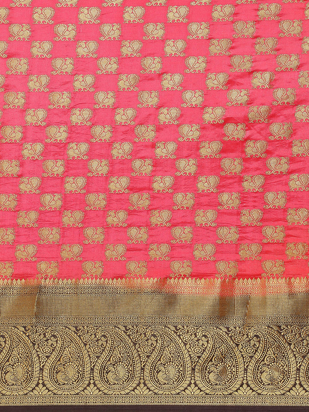 Zari Border Booti Art Handloom Woven Saree
