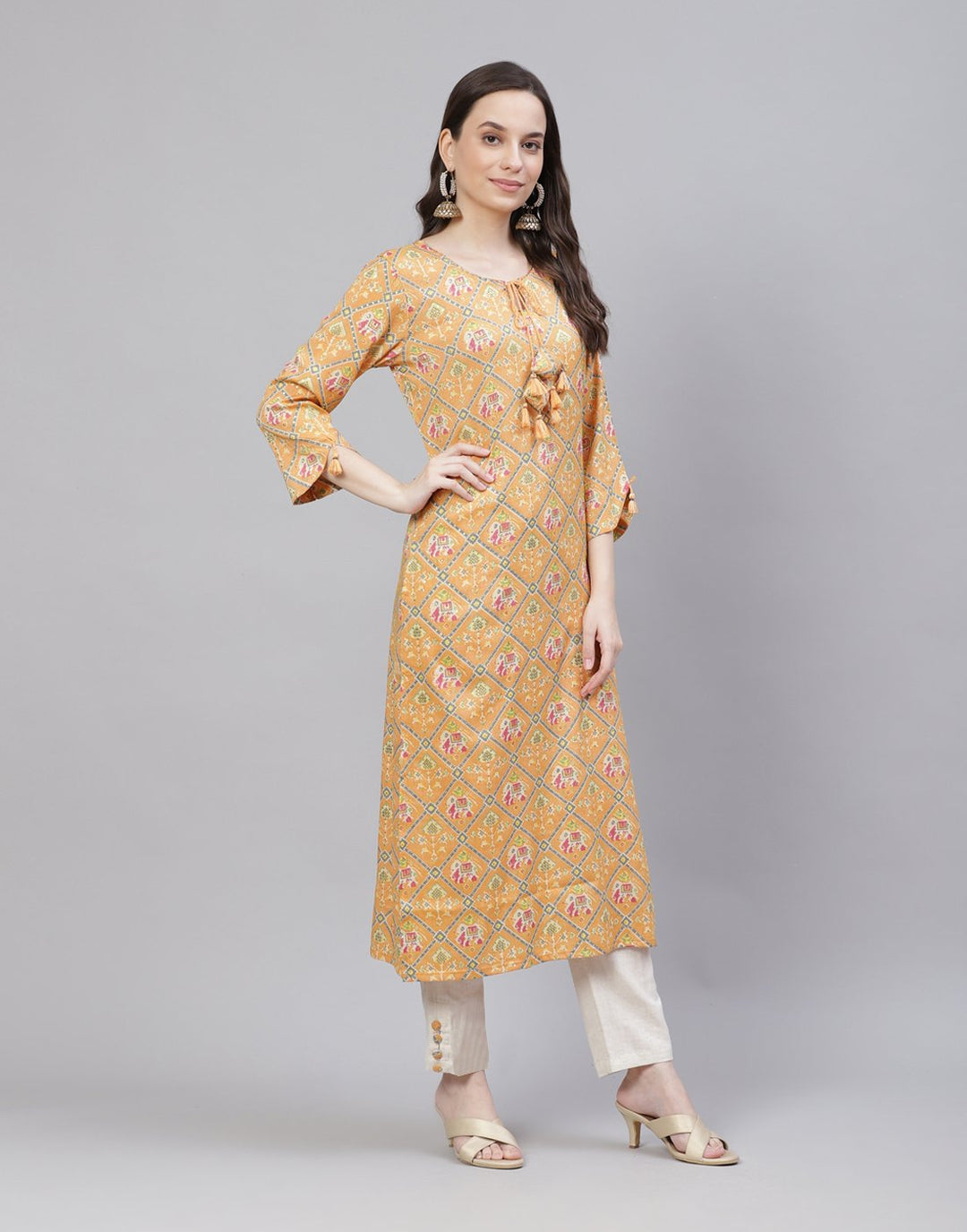 Printed Rayon Kurti With Pant