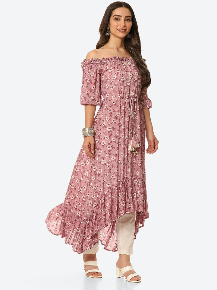 Floral Printed Muslin Kurta