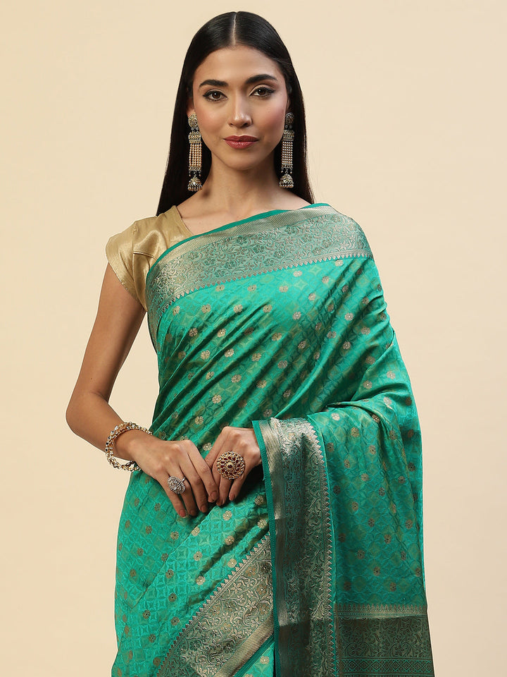 Zari Border Booti Handloom Woven Saree