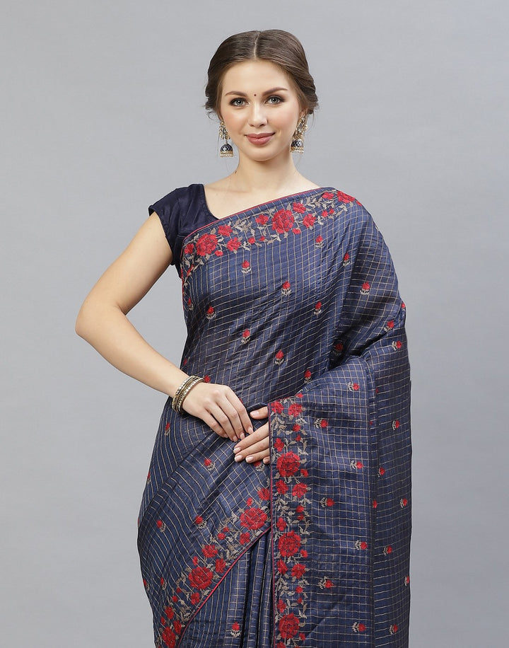 Tussar Embroidered Saree
