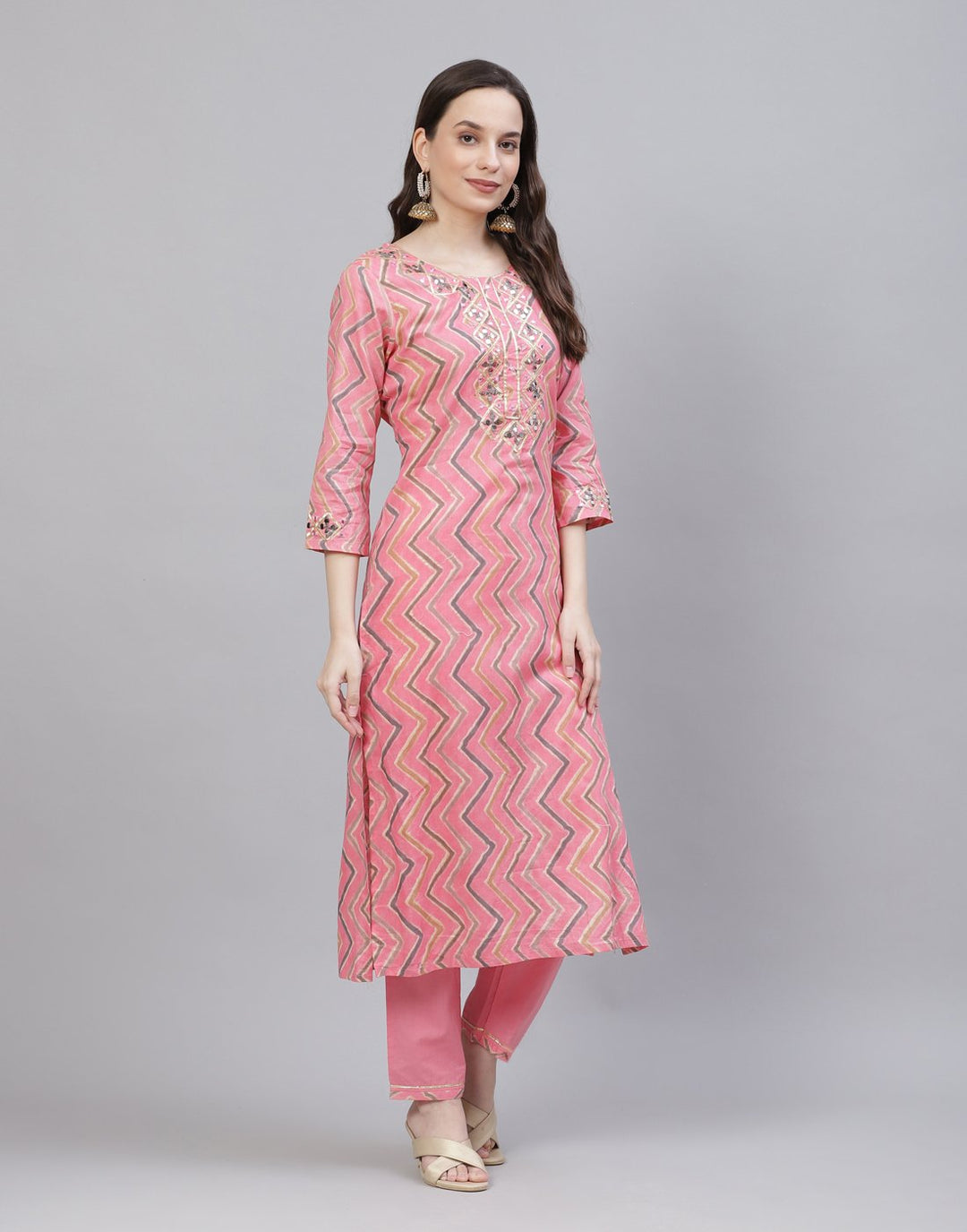 Printed Cotton Kurti With Pant