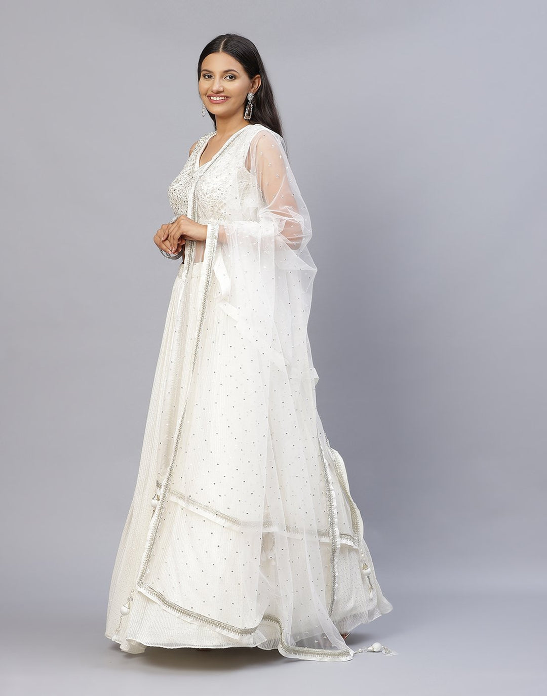 GEORGETTE SEQUENCE LEHANGA WITH NET DUPATTA