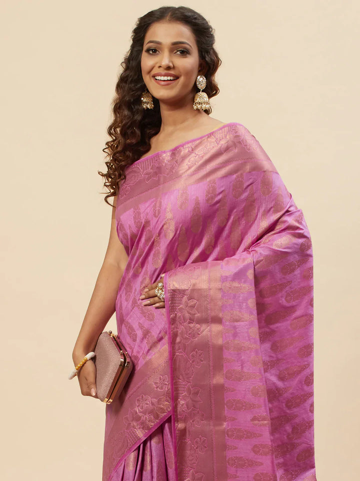 Zari Border Booti Handloom Woven Saree