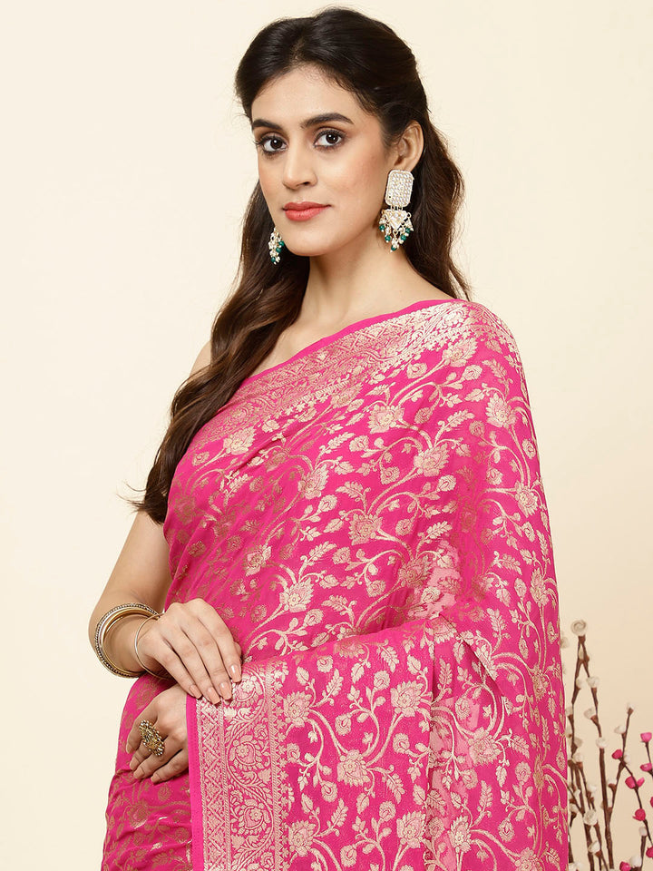 Zari Jaal Woven Georgette Saree