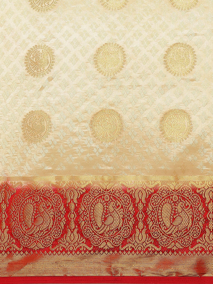 Zari Border Booti Art Handloom Woven Saree