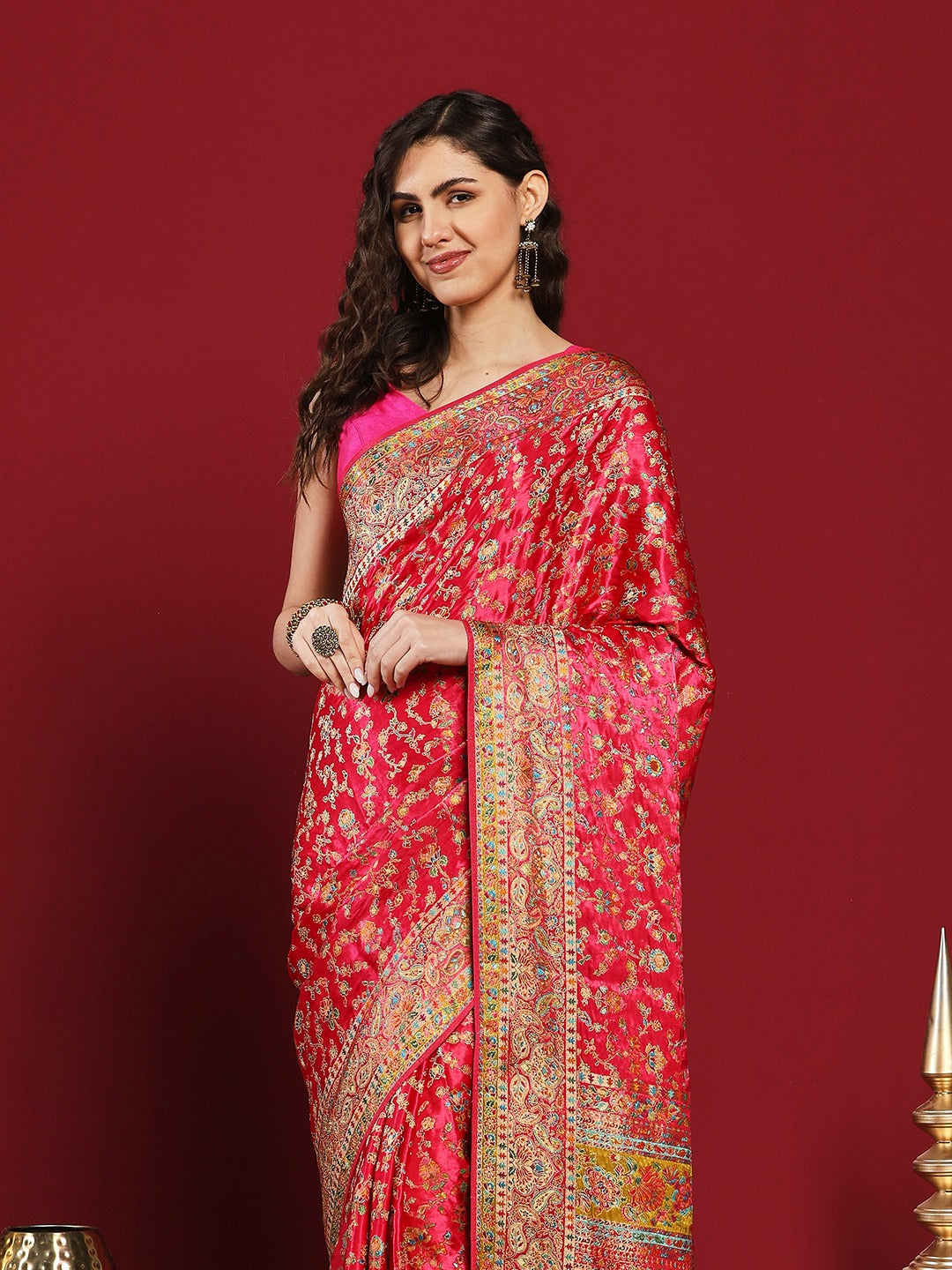 Woven Design Satin Saree