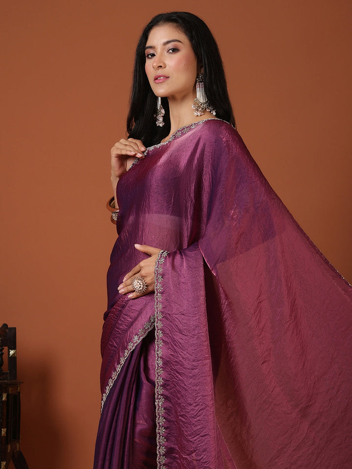 Embroidered Organza Saree