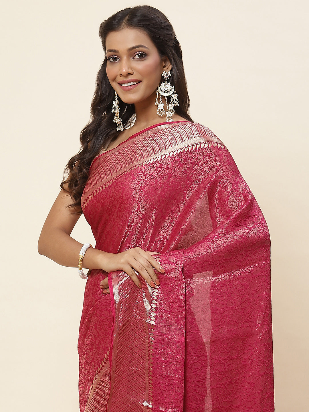 Brocade Woven Georgette Saree